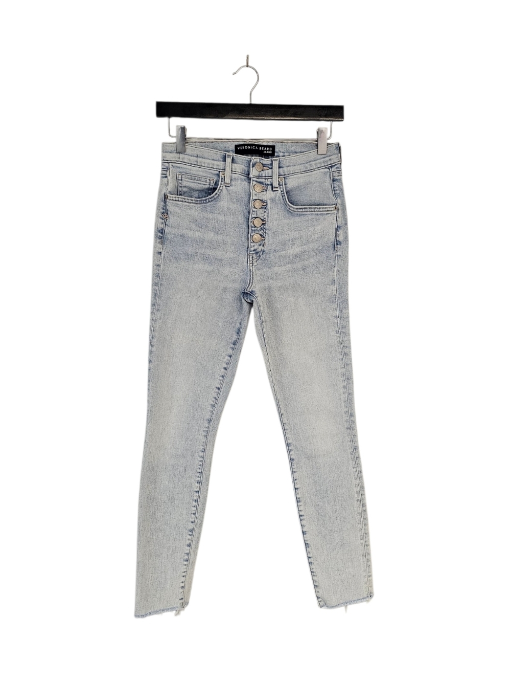 Veronica Beard Debbie Ankle Skinny High Rise Button Fly Lighg Blue Jeans 27